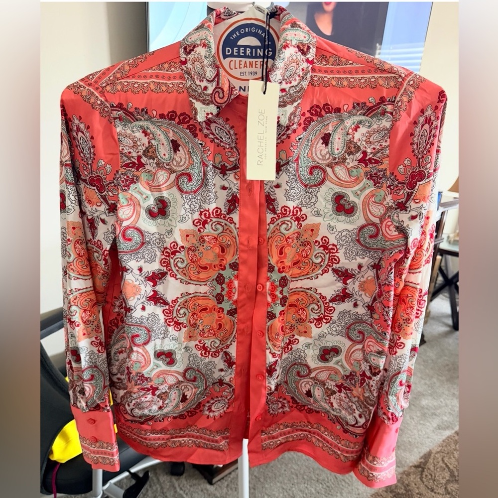 Rachel Zoe Red Paisley NWT blouse